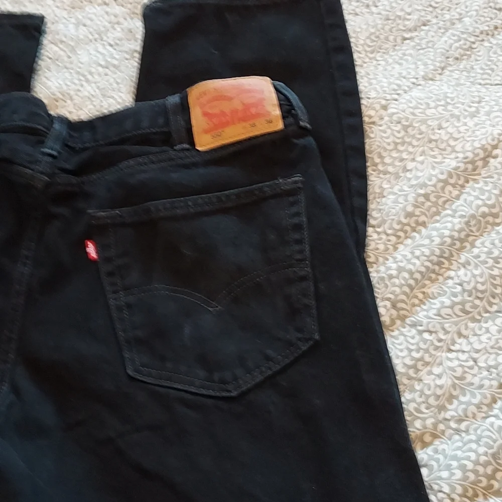 LEVI mens Black JEANS size 38 - Picture 4 of 5